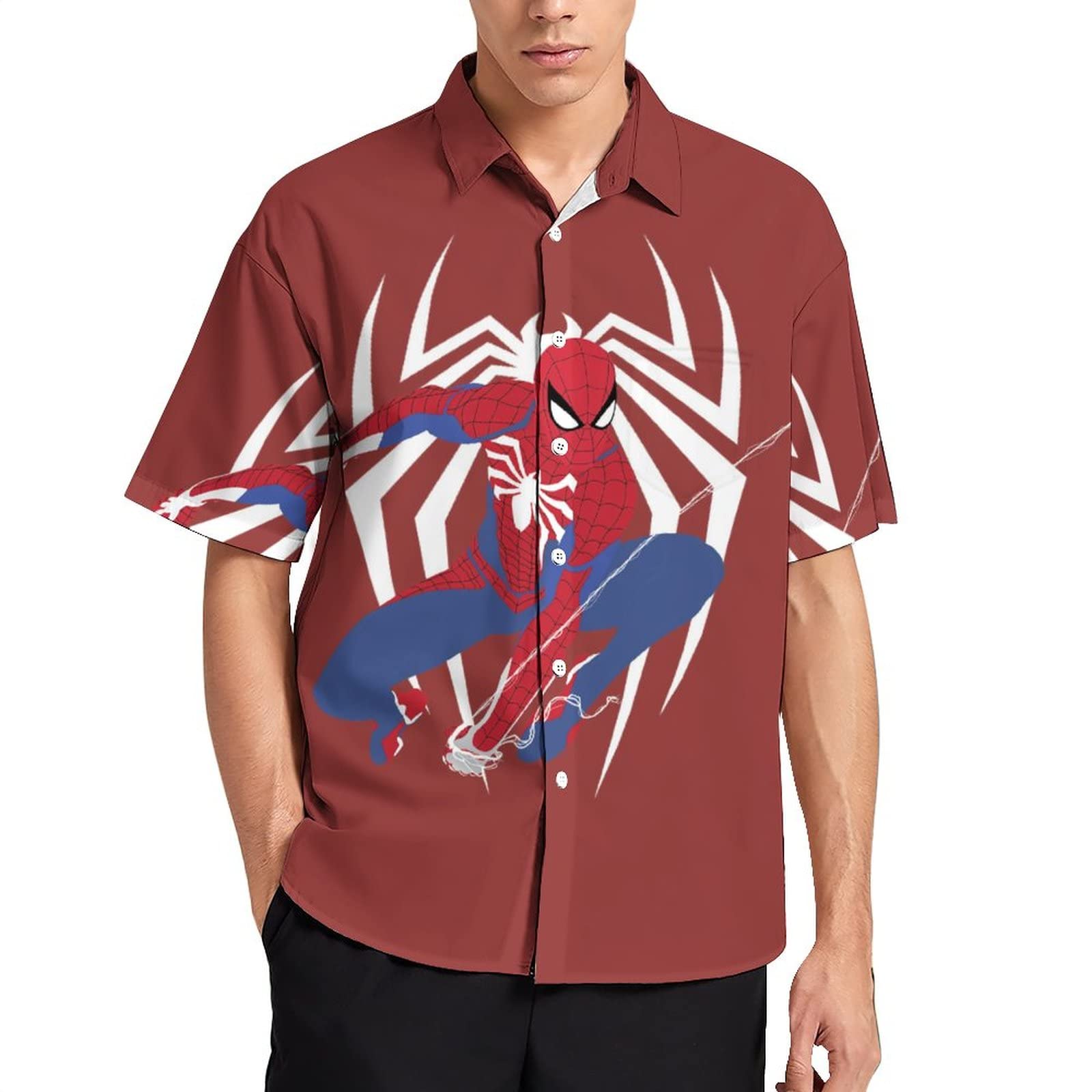 Amazon.co.jp: シャツ メンズ 半袖 スパイダーマン ビーチシャツ