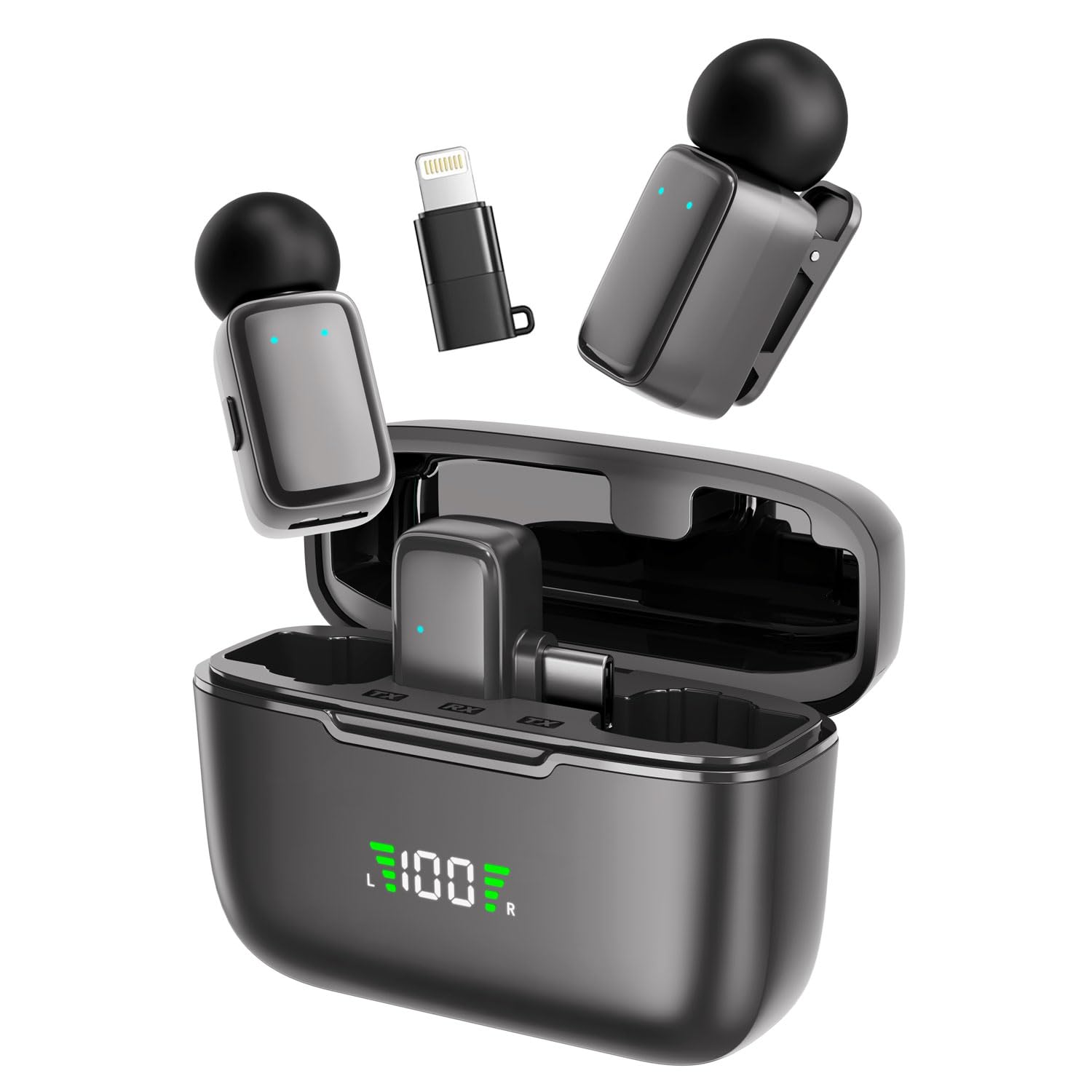 Mini Micrófono Inalambrico Solapa para Teléfono iPhone/Android, Microfone Lapela con Reducción de Ruido para grabación de vídeo, Streaming, Vlogging, Youtube, Tiktok