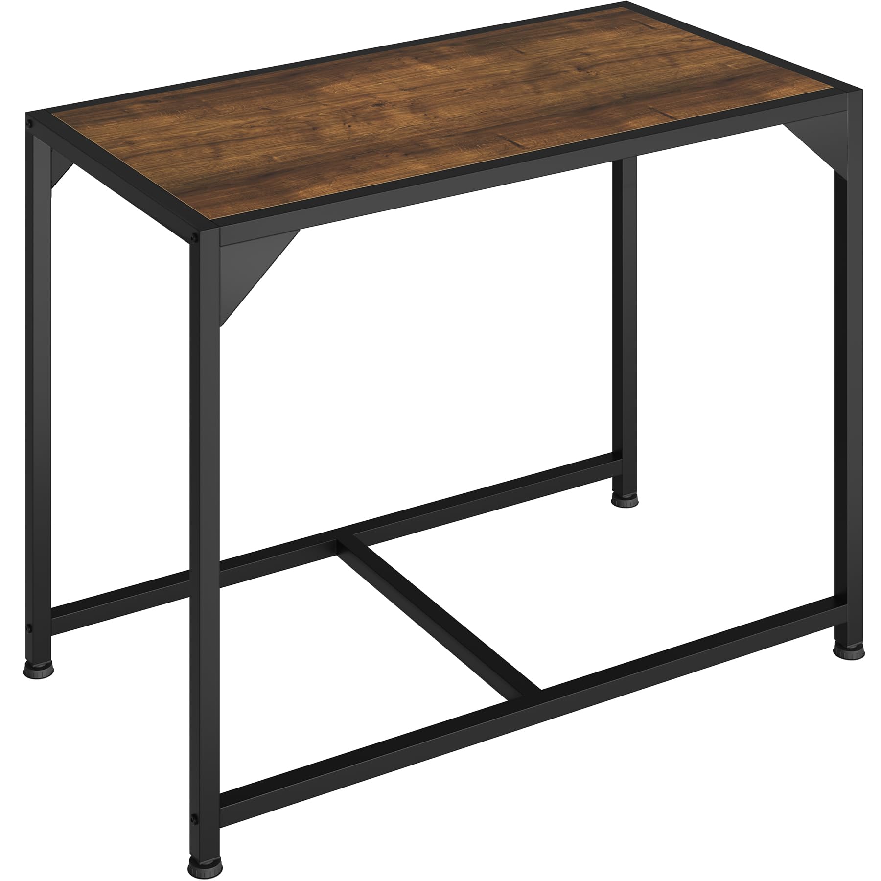 tectake 800975 Salottino Milton, Sedie con cappucci in plastica per non graffiare il pavimento, Tavolo con piedi in plastica regolabili in altezza (industriale scuro)