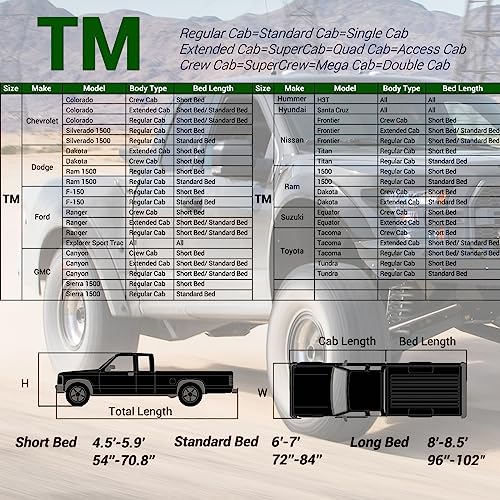 Image of Tecoom Truck Cover Waterproof All Weather, Heavy Duty Pickup Cover Universal Fit for Ford F150, Toyota Tundra, Ram 1500, Chevy Silverado, Gmc Sierra 1500, Full Size Truck Length Up to 212 inch