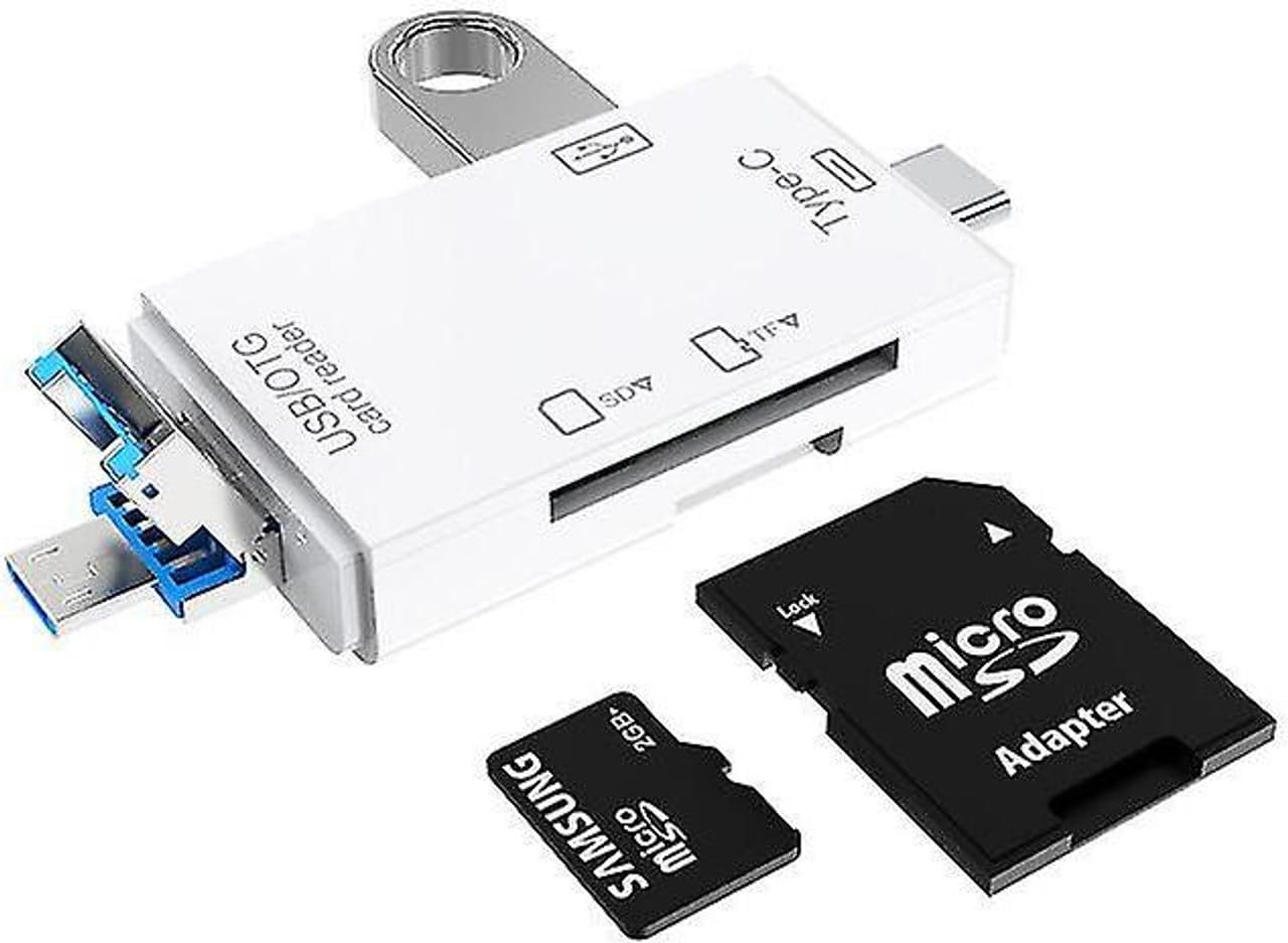 6 in 1 with otg, sd card reader, usb type c, usb 3.0 and micro for memory card