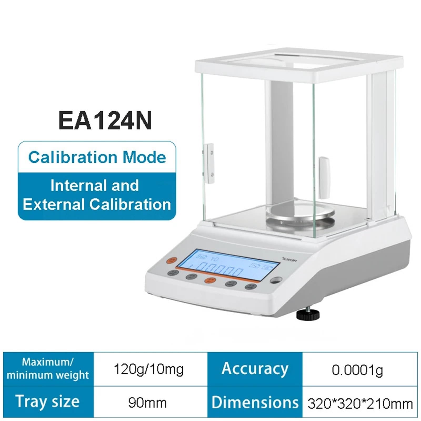 Balanza analítica de laboratorio, microbalanza digital precisión 0,0001 g, balanza electrónica con calibración externa e interna Grado comercial