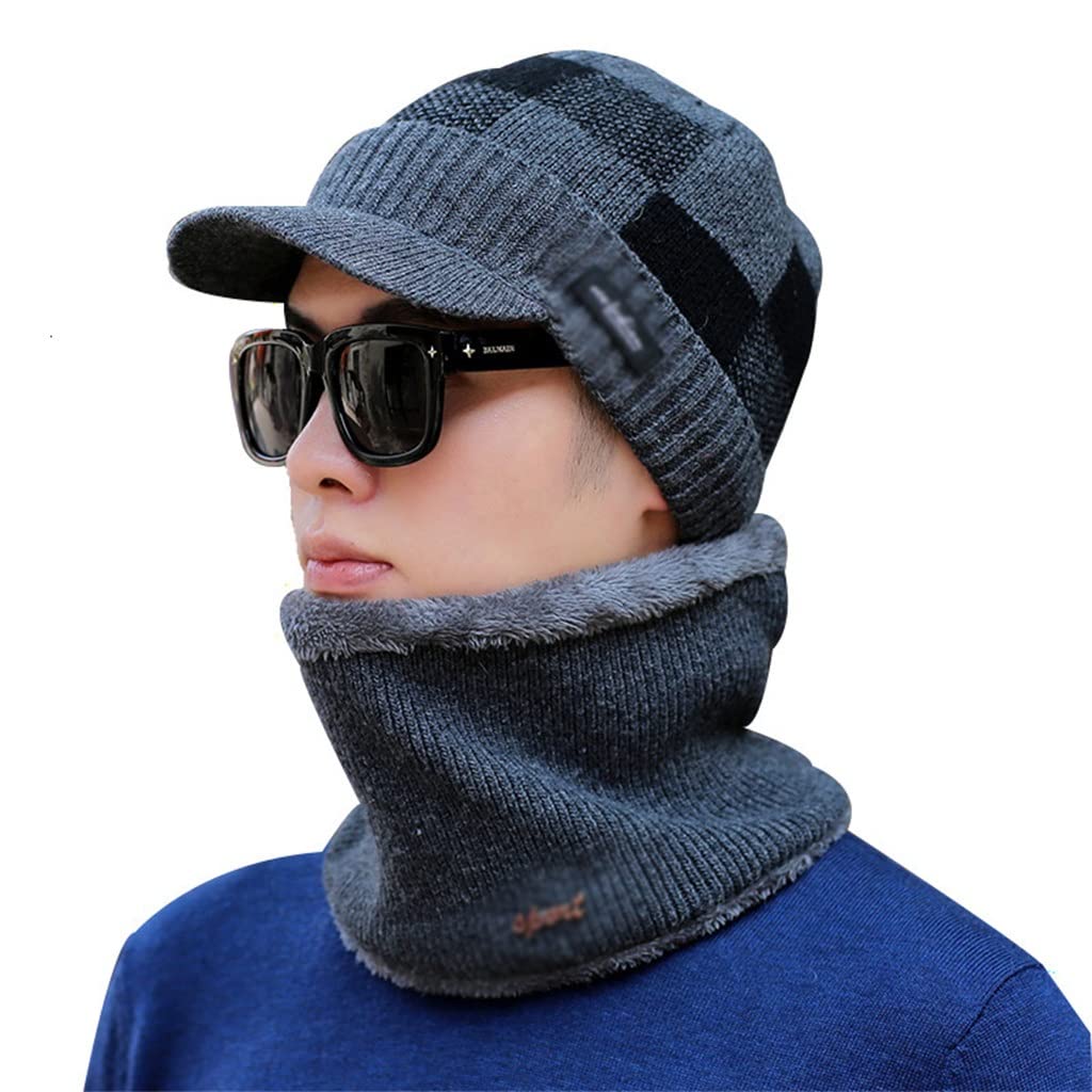 Czapki męskie czapki zimowe dla mężczyzn szalik czapka z dzianiny czapka damska czapka zimowa czapka męska Homme Bonnet (kolor: B, rozmiar: 55-62 CM)