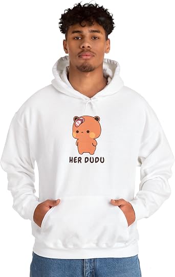 Her Dudu with Slipper on Head Hit by Bubu Unisex Heavy Blend Hooded Sweatshirt - Cozy and Fun
