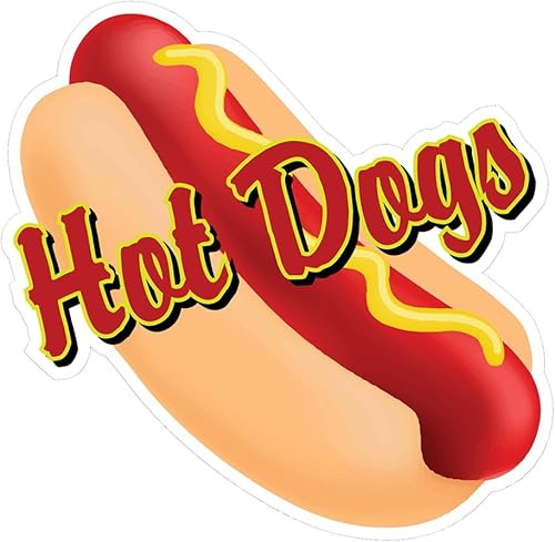 Hotdogs Concession Restaurante Food Truck Adhesivo de vinilo troquelado de 10 pulgadas
