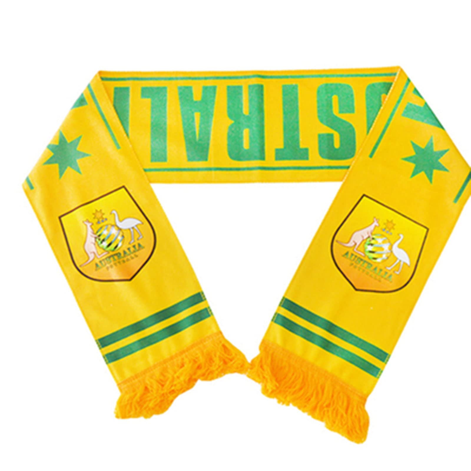 KoliynAustralia National Football Team Soccer Fan Scarf with Fringed Edges Gift, 140cm