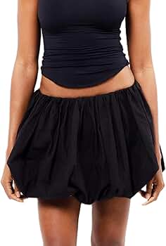 Amazon.com: TICIFEN Women Y2K Bubble Skirt High Waist Ruffle