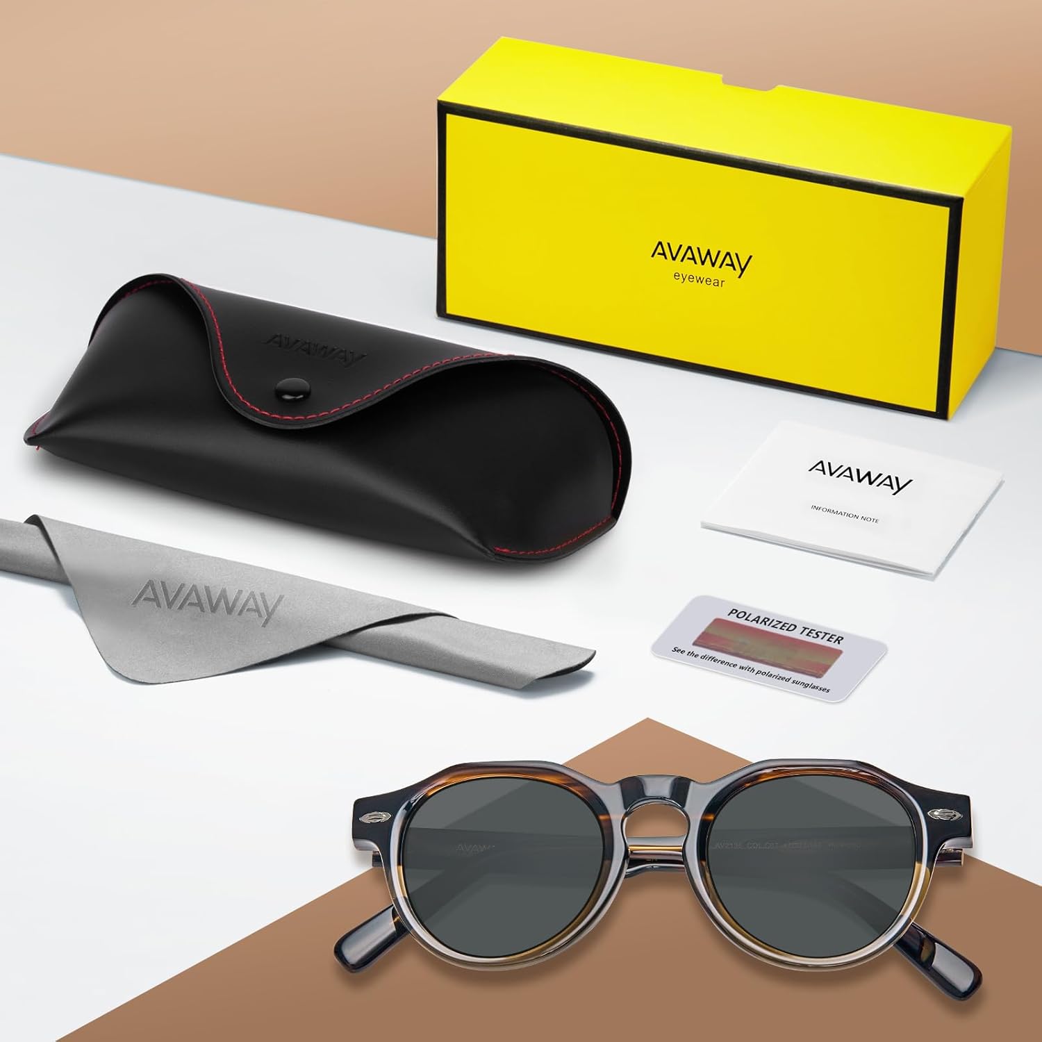 AVAWAY Polarized Mens Sunglasses Round, Italian Acetate UV Protection Retro Small Sun Glasses Fashion Shades AV2136 - Image 7