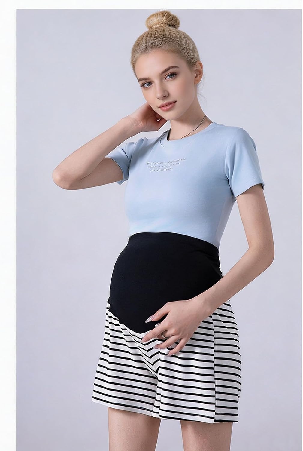 Sywiyi Women's Maternity Yoga Shorts Summer Cooling Moisture-Wicking Workout Shorts Pregnancy Clothes