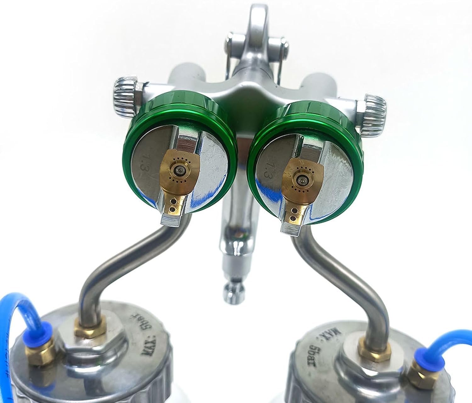 Pistolet à peinture à double buse, alimentation par pression pneumatique pour des finitions lisses, 1200 tr/min, diamètre de buse de 1,3 mm