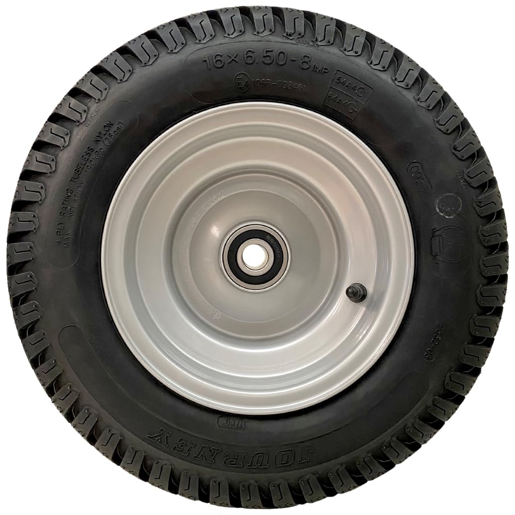 Parnells Rueda para cortacésped de 16 x 6.50-8, P332, rodamiento de 20 mm
