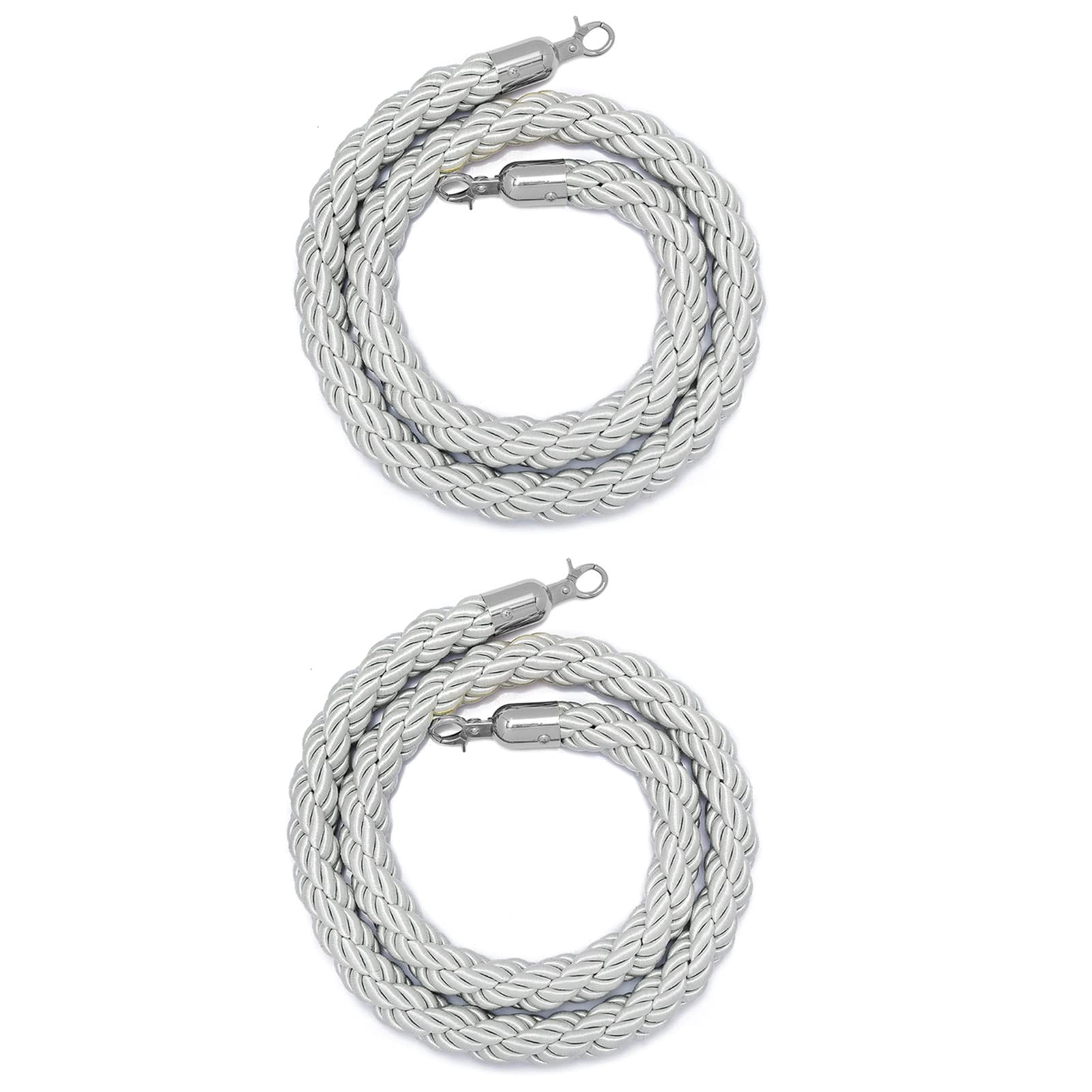 Sfasdgawer Silver Barrier Hemp Rope, 2Pcs Vip Stanchion Braided Ropes For Crowd Control(,2.5M/8.2Ft)