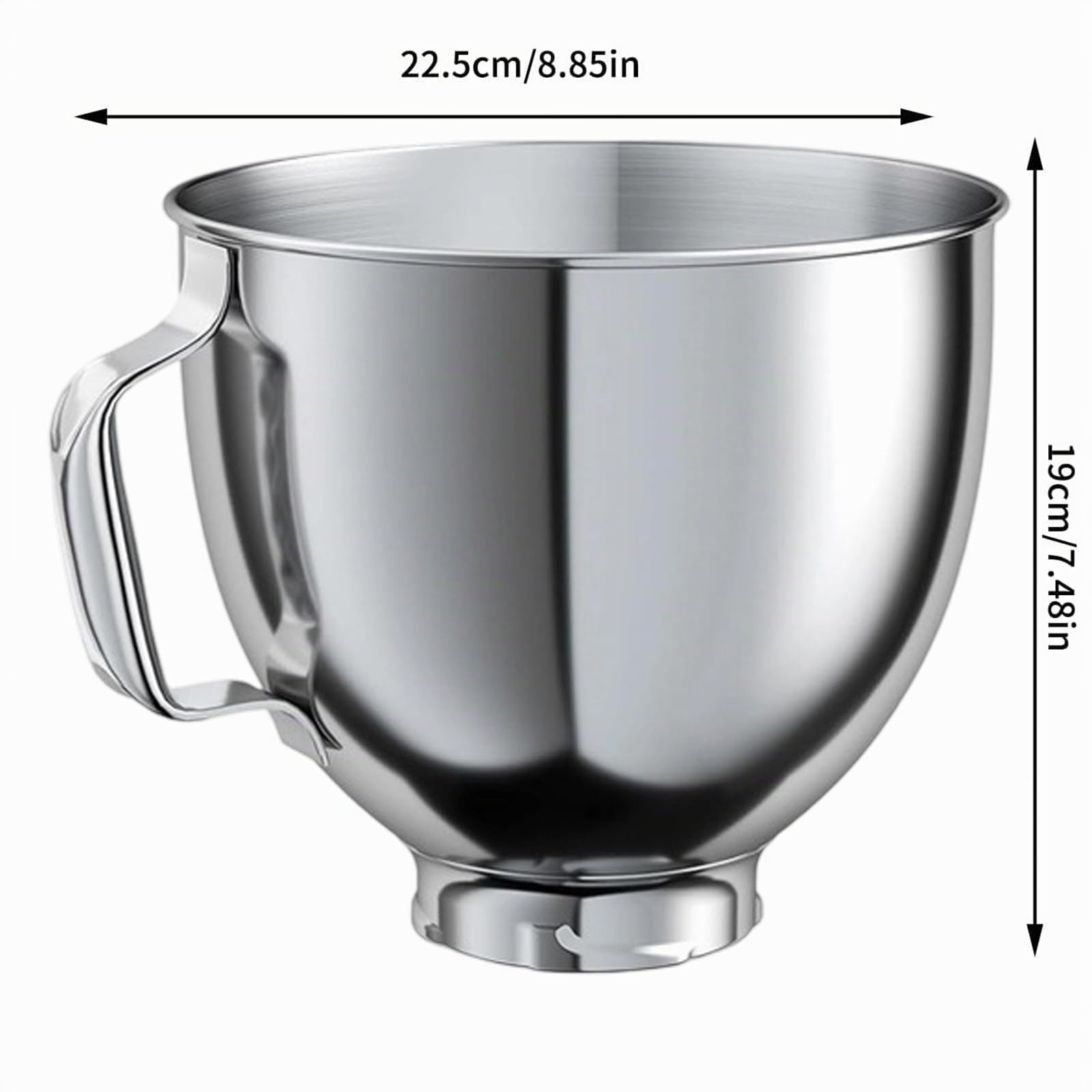 Ciotola in Acciaio Inox 5QT per Planetaria con Testa Inclinabile