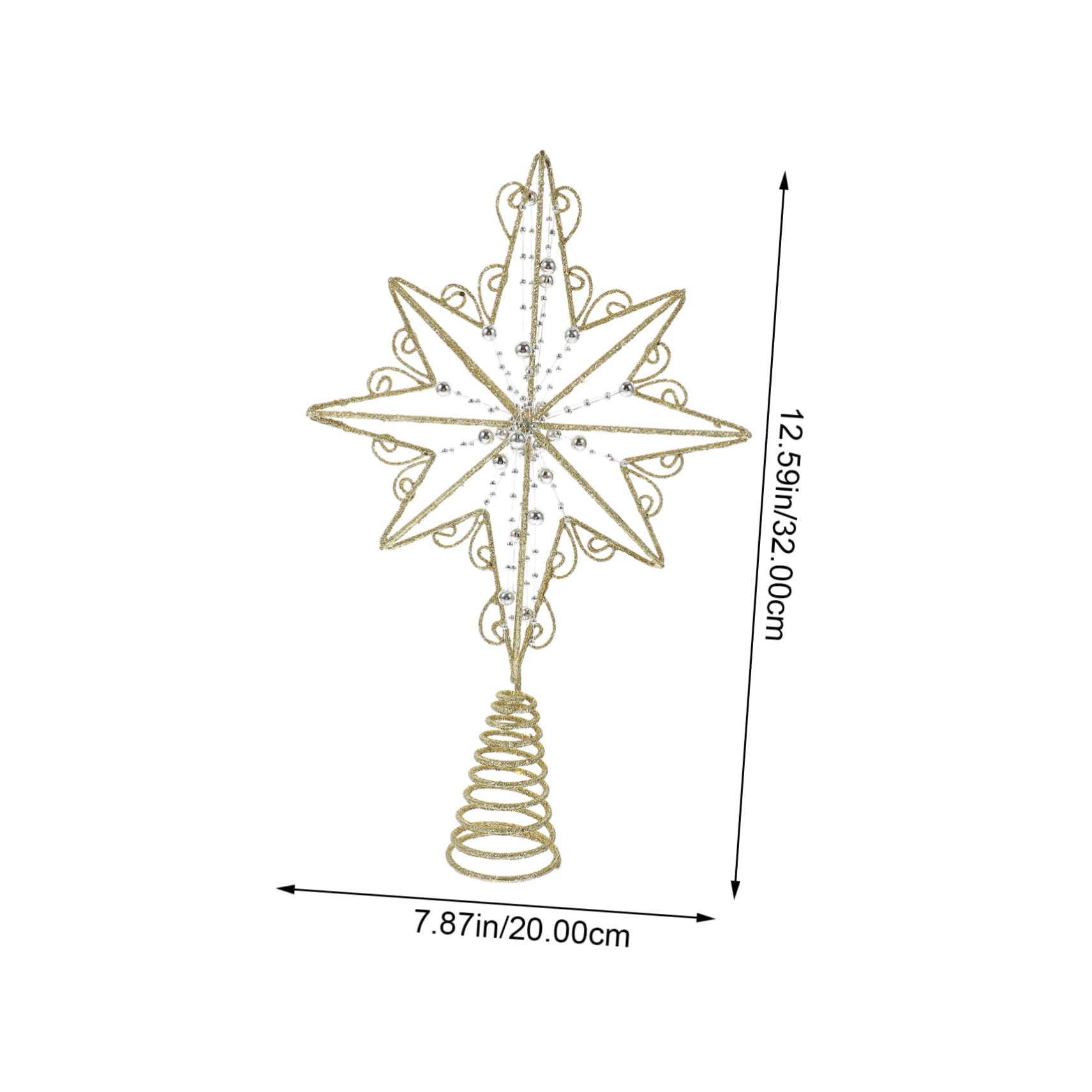 Zerodeko 2 Pièces Étoile De L'anis Ornement Étoile De La des Arbres Décor De La des Étoiles Topper De Sapin De Noël Étoile Scintillante Ornement d'arbre De Noël Le Fer