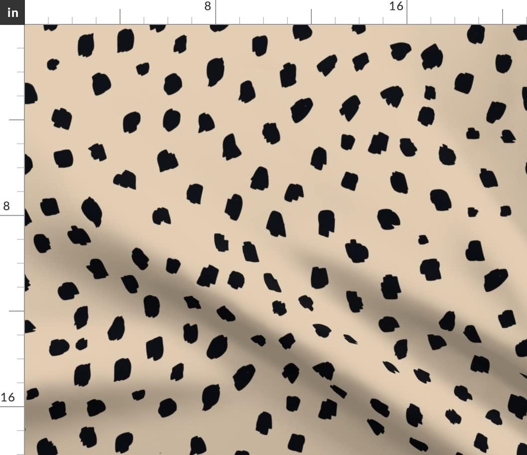 Spoonflower Fabric - Animal Spots Tan Beige Neutral Modern Jungle Safari Leopard Print Printed on Petal Signature Cotton Fabric by The Yard - Sewing Quilting Apparel Crafts Decor