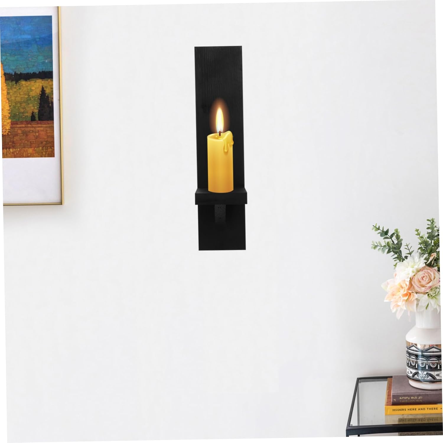 2pcs Gothic Wooden Wall Sconce Candle Holders Rustic Farmhouse Votive Tea Light Holders for Bedroom Living Room Kitchen Bathroom Home Decor