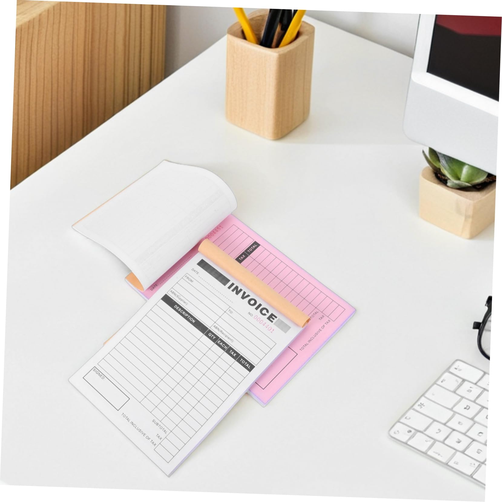 Carnet de Factures Tripartite 2 Pièces en Papier pour Reçus et Commandes | Dos Rigide Inclus, Usage Polyvalent, Factures Nettes et Professionnelles pour Restaurants et Ateliers