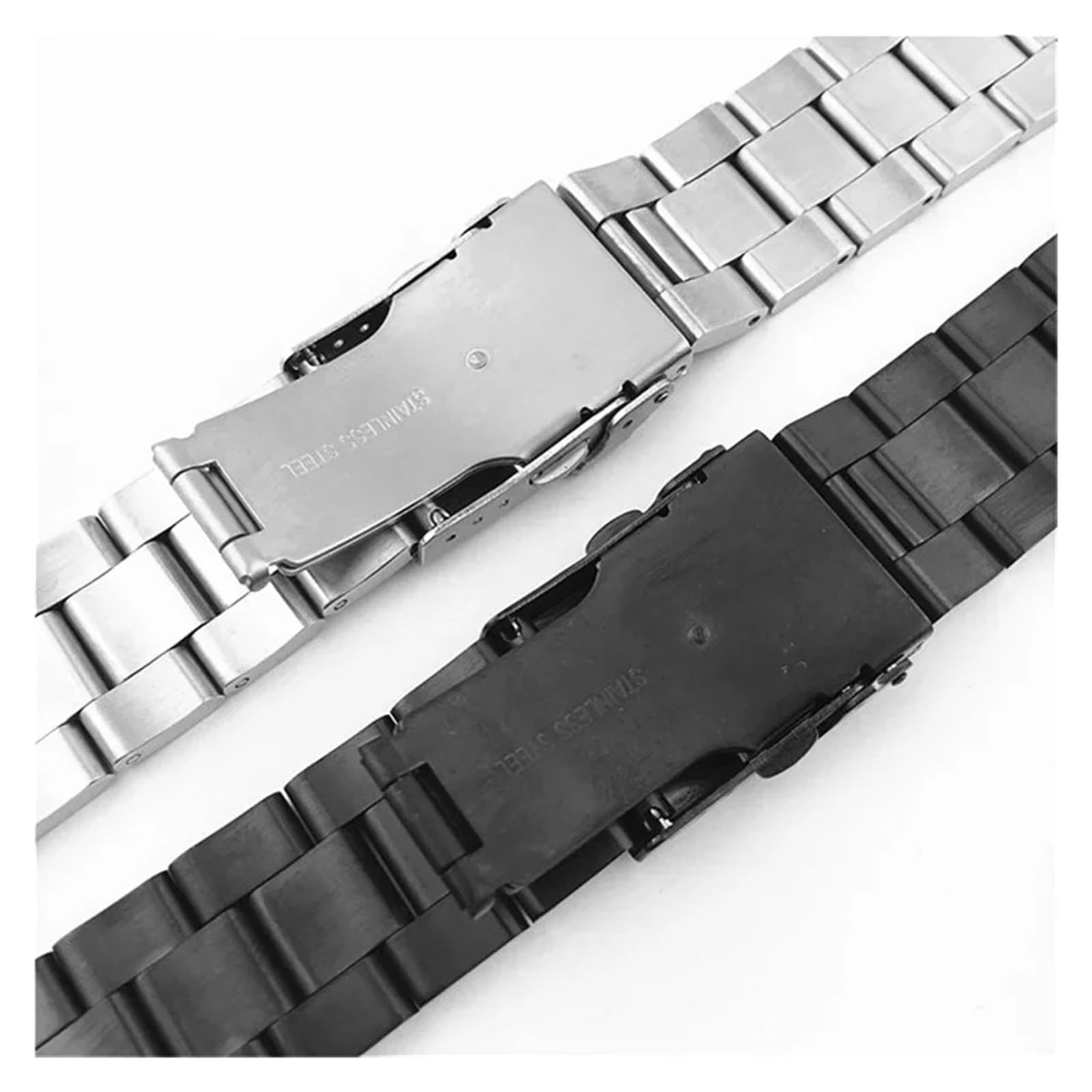 Generico Run Ken Cinturino in acciaio inossidabile con fibbia pieghevole, 18 mm, 20 mm, 22 mm