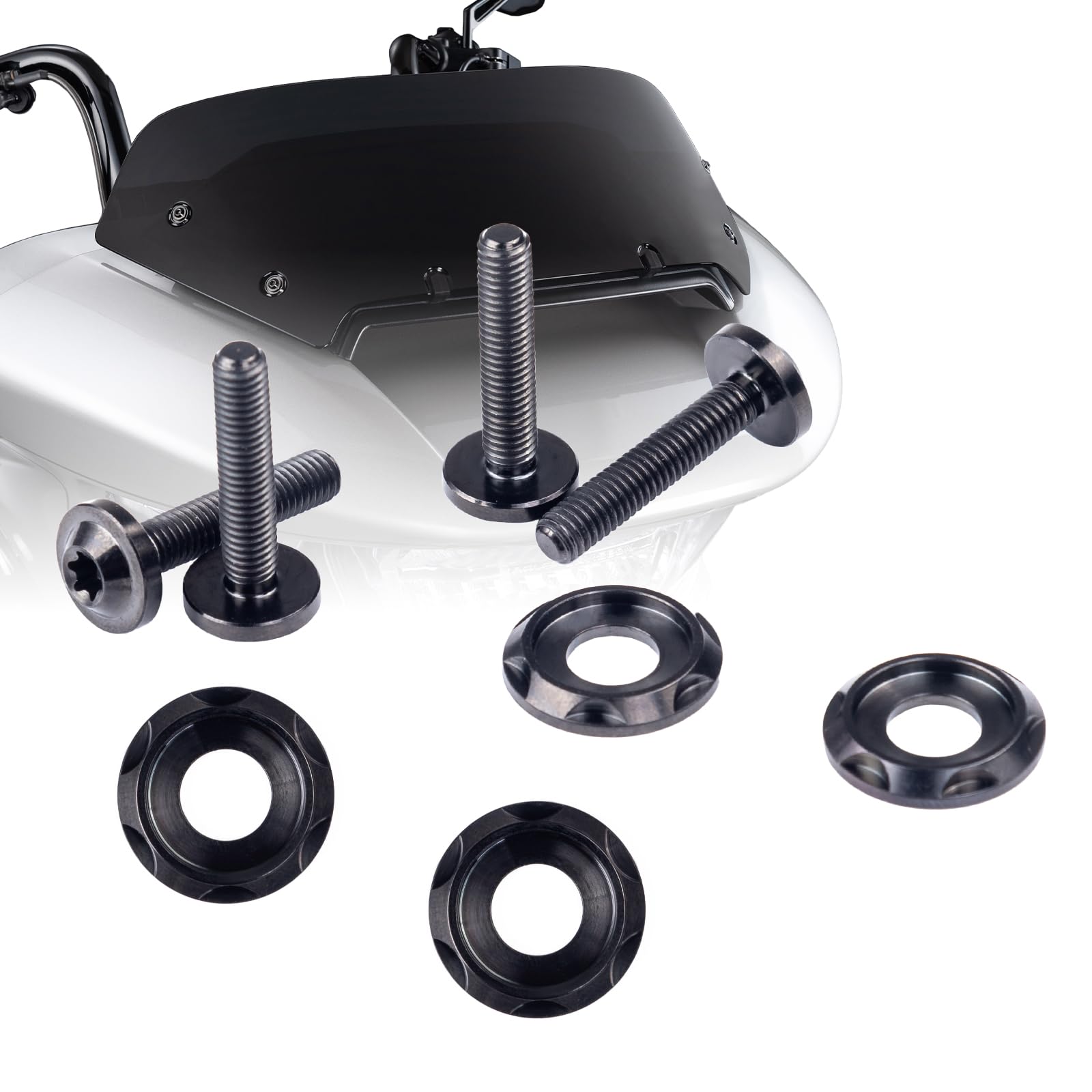 Road Glide Windshield Bolts for Harley, Titanium Performance Windshield Screws Compatible with 2023 CVO 121 Road Glide, Harley 2014-2023 Touring FLTRX