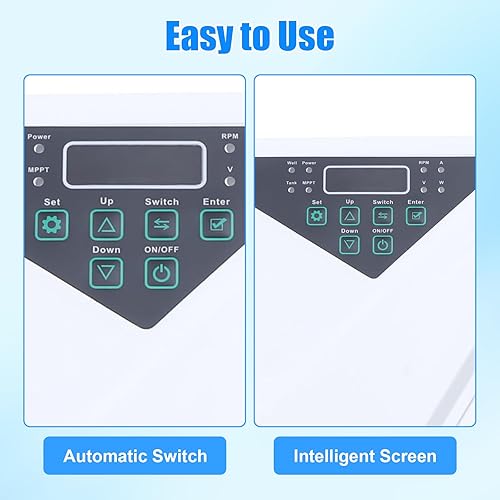 Miniatura 7 de Bombas solares de agua de 4 pulgadas, bomba sumergible de pozo profundo de acero inoxidable de 1500 W con controlador MPPT, kit de bomba de pozo