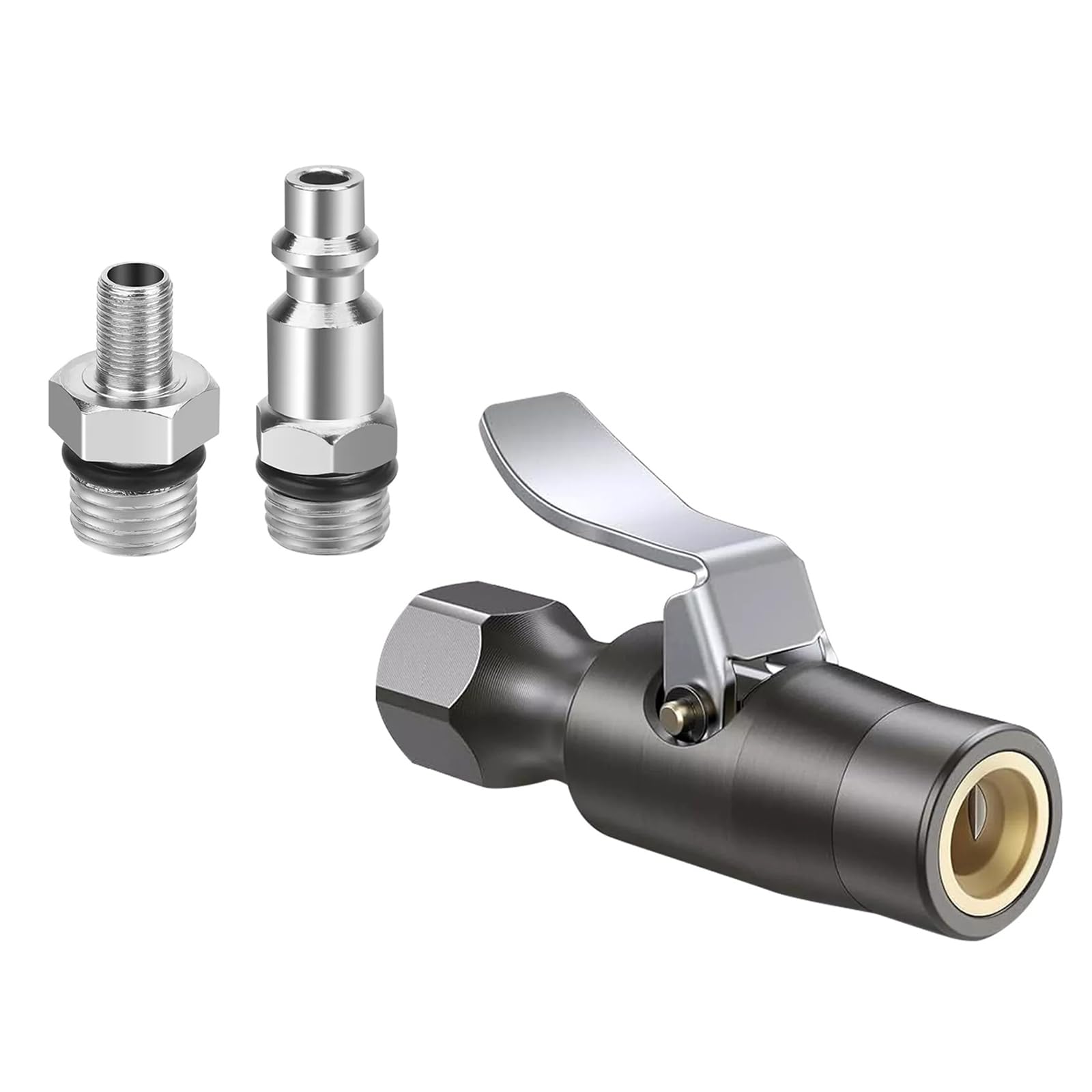 Tire Air Chuck, Dual Head Pump Nozzle with 1/4