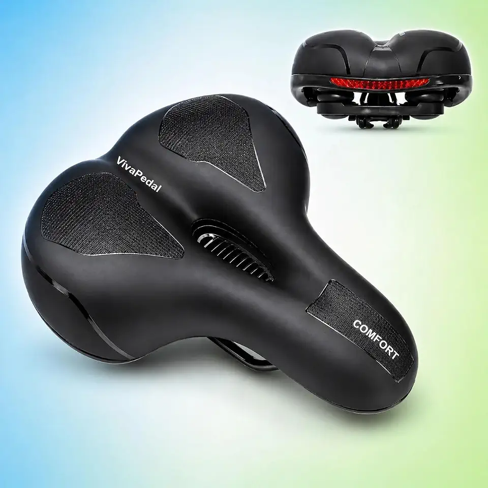 Banco Selim Spinning Bicicleta Ergometrica Bike Gel Largo Ergonômico Macio Anti Dor Com Refletor Mtb Urbano Plus Size
