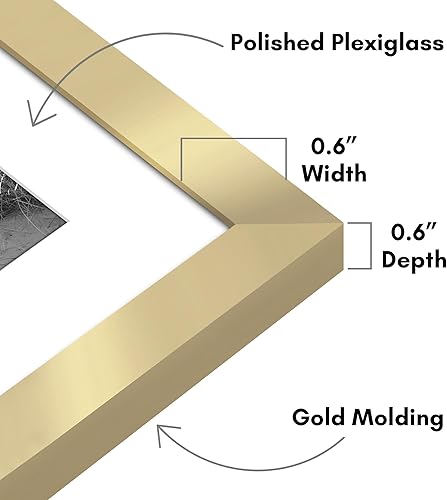 Vista 178 de Americanflat Portarretratos de 8 x 12 pulgadas con plexiglás pulido, juego de 2 portarretratos de 6 x 8 pulgadas con paspartú o para fotos de 8 x 12