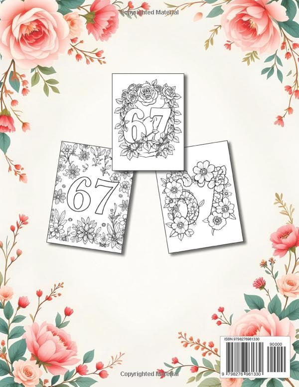 Floral 67 Meme Coloring Book: A Fun & Trendy Floral Coloring Adventure With 6, 7, 67 & Six Seven — 50 Meme-Style Pages for Kids, Teens & Adults (67 Meme Coloring Series) image 3