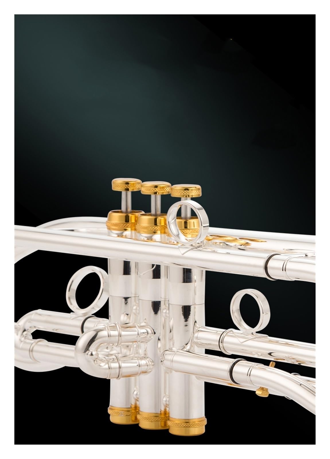 Trąbki Profesjonalna trąbka TR800 ze szczotkowanej złotej miedzi posrebrzana o wysokiej jakości wykonania w instrumencie trąbkowym B (Color : Silver)