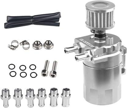 Oil Catch Can Air Oil Separator Reservoir Tank with Breather 300ml Aluminum