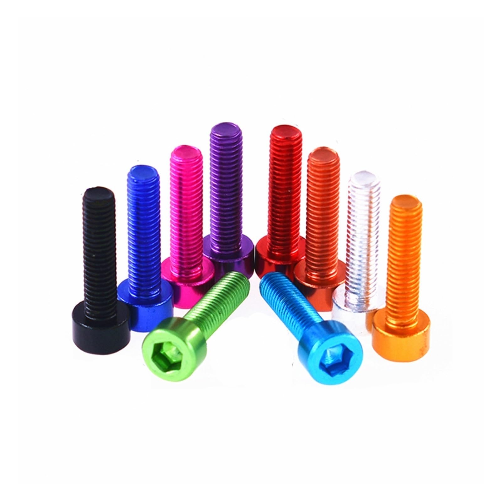 Dyyk Orange 10Pcs/Lot Din912 Aluminum Allen Screw M3 M4 M5 M6 Colourful Aluminum Alloy Hexagon Hex Socket Cap Head Machine Screw Bolts (Color : Size : M6x20)