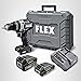 FLEX 24V Brushless Cordless 1/2-Inch 1,400 In-Lbs Torque 2-Speed Hammer Drill Turbo Mode Kit with 2.5Ah, 5.0Ah Lithium Batteries and 160W Fast Charger - FX1271T-2B