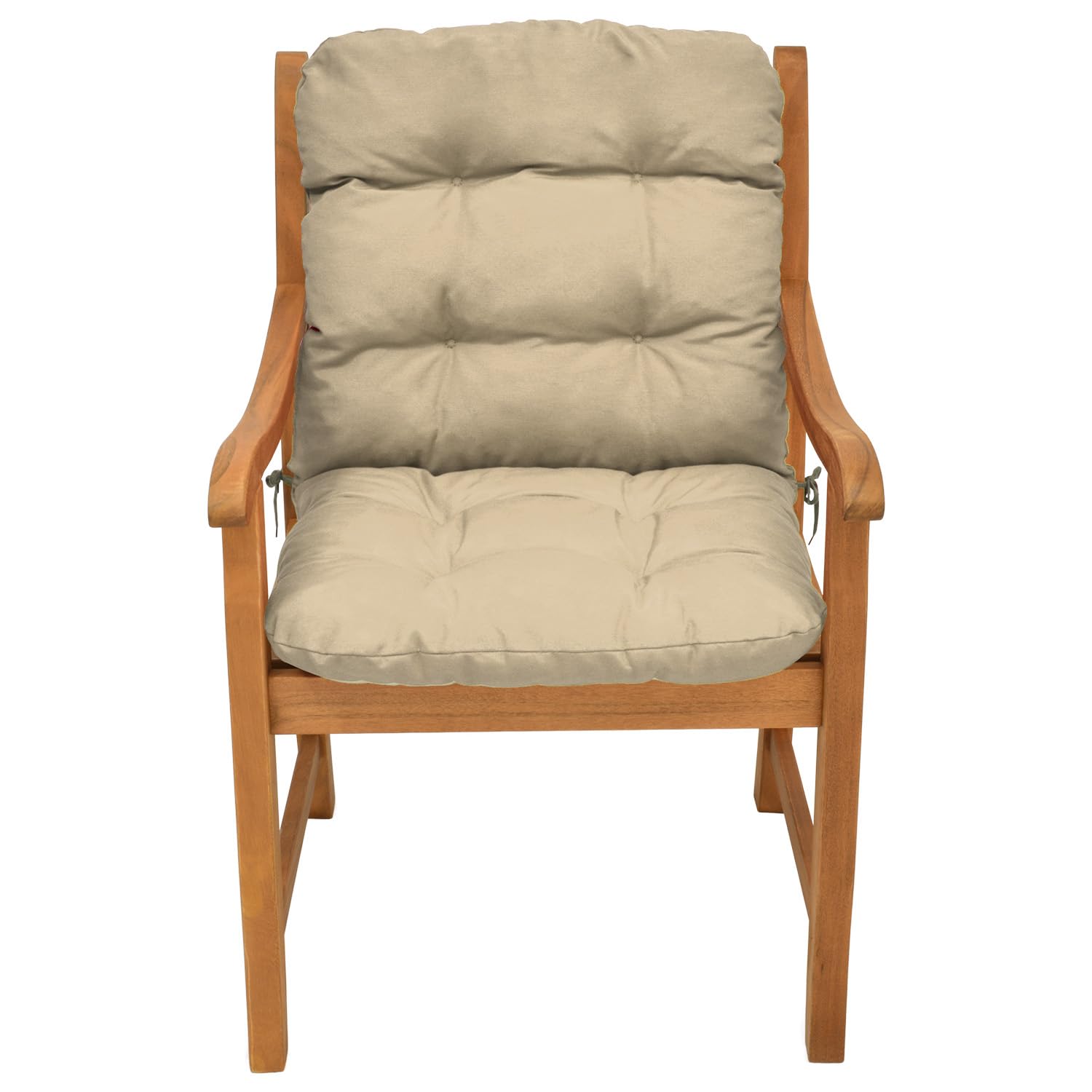 Beautissu Set di 6 Cuscini per sedie da Giardino Flair NL 100x50x8cm - Comoda e soffice Imbottitura - Morbido Cuscino per Interni ed Esterni - Ideale Anche per spiaggine - Taupe