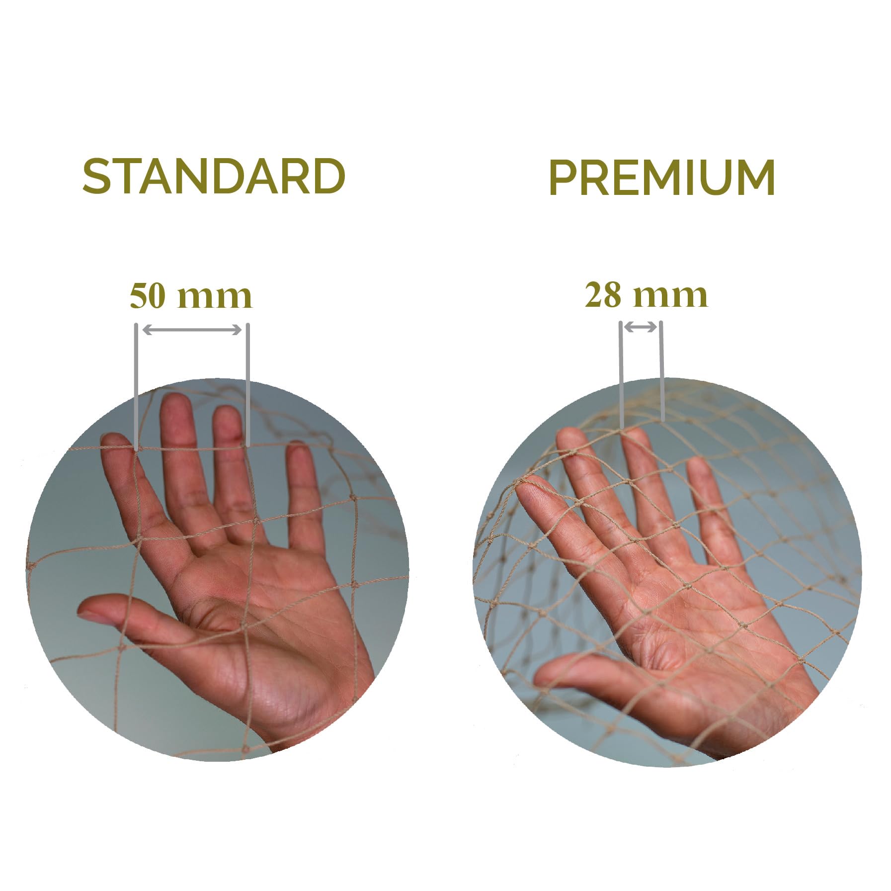 Bird-Tech TM Katzennetz für Balkon Premium Steinfarbe + 100 Haken + 2 Transparent Silikon, 80 ml (5X5 MTS)