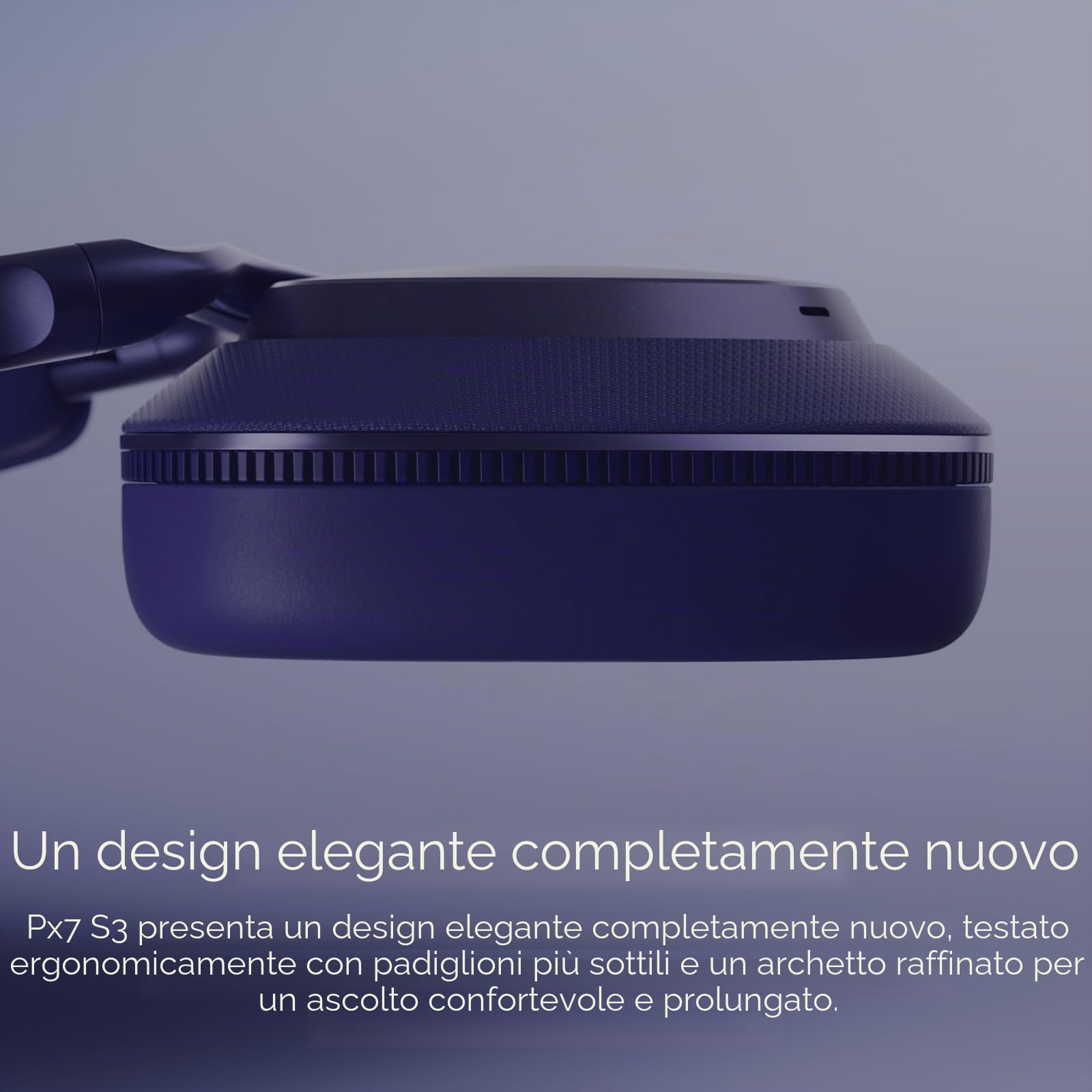 Bowers & Wilkins Px7 S3 Cuffie Wireless Over-Ear, Cancellazione Avanzata del Rumore, DSP 24-bit, aptX Lossless, Riproduzione 30 Ore, 8 Microfoni, Ricarica Rapida - Indaco Blu
