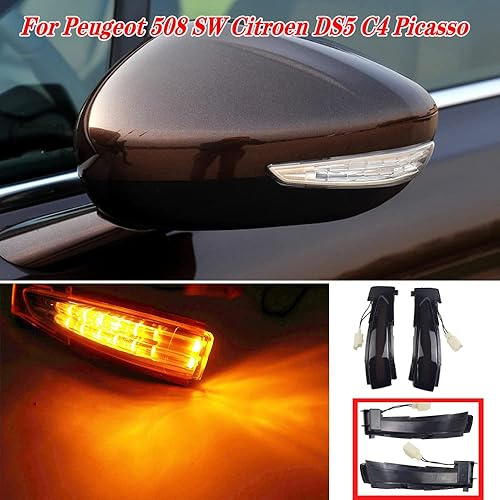 Miniatura 6 de LED dinámica señal de giro luz lateral intermitente lámpara secuencial Asamblea para Peugeot 508 SW Citroen DS5 C4 Grand Picasso II