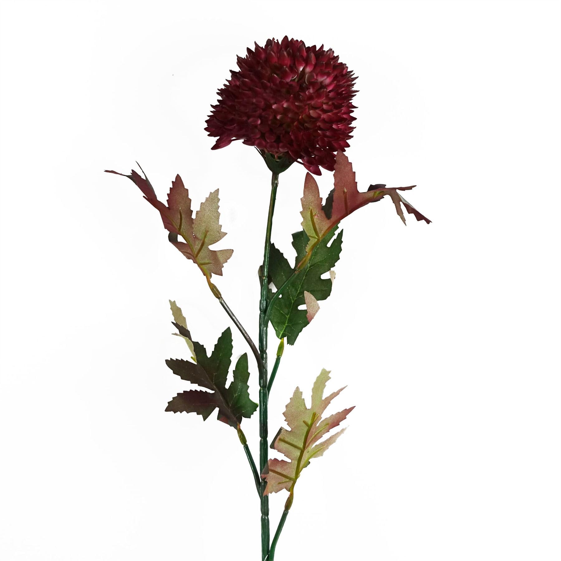 70cm Large Ball Dahlia Artificial Flower Stem - Pink Plastic/Silk Flowers - Leaf Brand