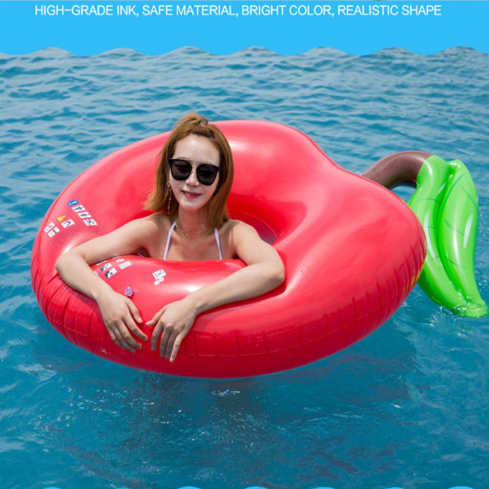 Anillo de natación de Cereza Gigante, Flotador de Piscina Inflable de Manzana de 120 cm, colchón de Aire para Adultos, Tumbona de Playa, Juguete de Fiesta de Agua-Red