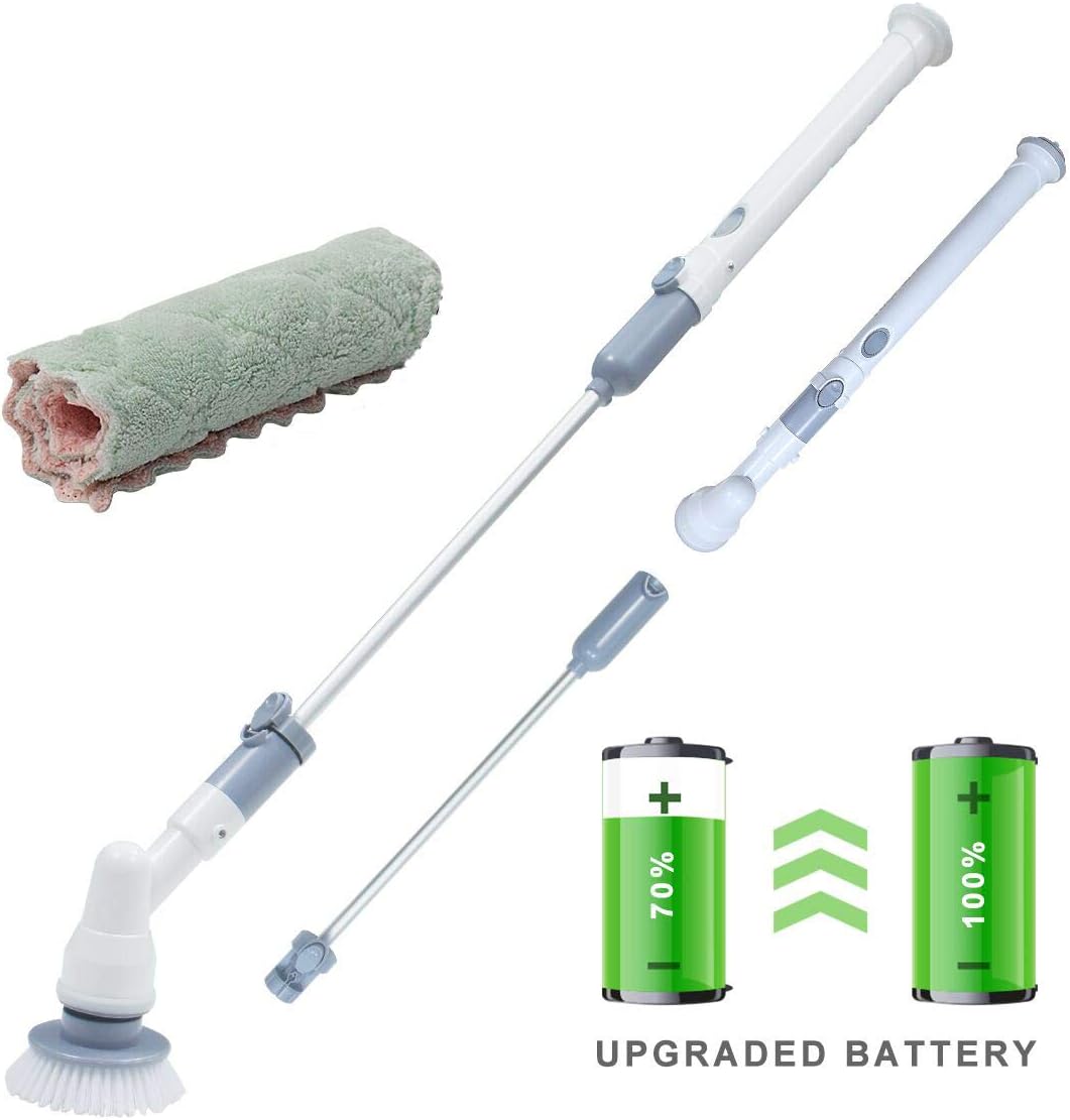 YOUKADA Upgraded Spin Scrubber, 3 in 1 Electric Cleaning Brush, 360 Cordless Replaceable Brush, Multi-Purpose Power Surface Scrubber for Bathroom Swimming Pool Wall and Floor for Father's Best Gift