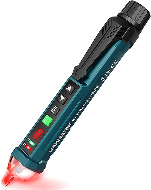 Non-Contact Voltage Tester with 9 Gear Adjustable Sensitivity Voltage Detector AC Circuit Tester Tool LCD Display LED Flashlight Buzzer Alarm Range12V-1000V & Live/Null Wire Judgment AC1