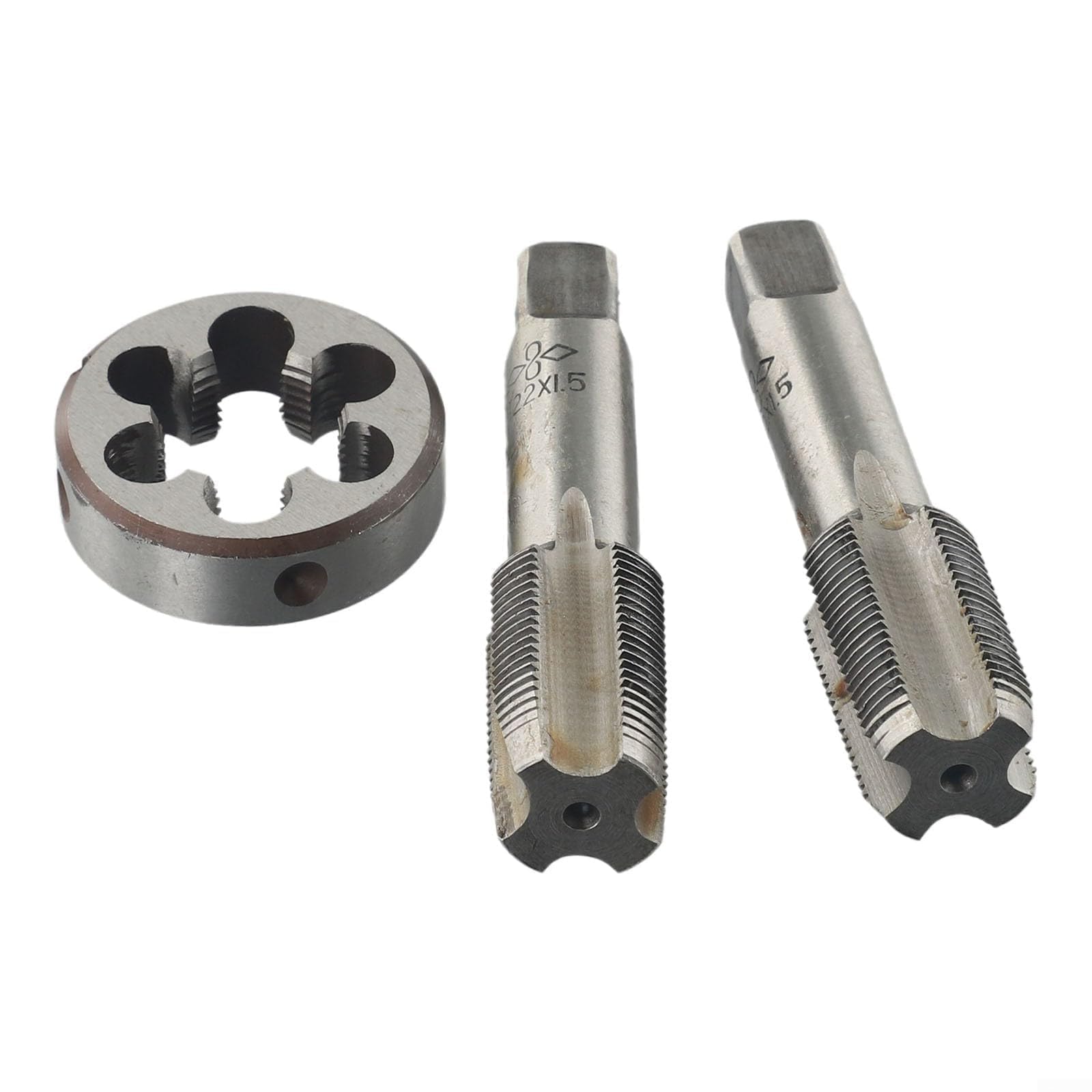 HSS M22 x 1.5mm Taper and Tap Set, with Die Metric Thread Right Hand High Steel, Threading Tool Kit