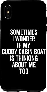 iPhone XS Max Wonder If Boating Thinks About Me - Cuddy Cabin Boat Case