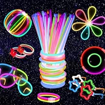 PartySticks Ultra Bright Bulk Party Supplies - Glow in The Dark Glow Sticks with Eye Glasses, Bracelets, and Connectors - Light Up Halloween 4th of July Party Favors