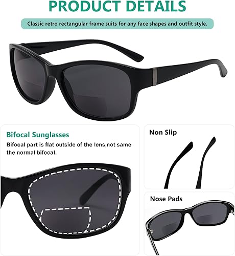 Miniatura 4 de Eyekepper Bifocal Sunshine Readers - Gafas de sol bifocales para hombre 821-carey 150