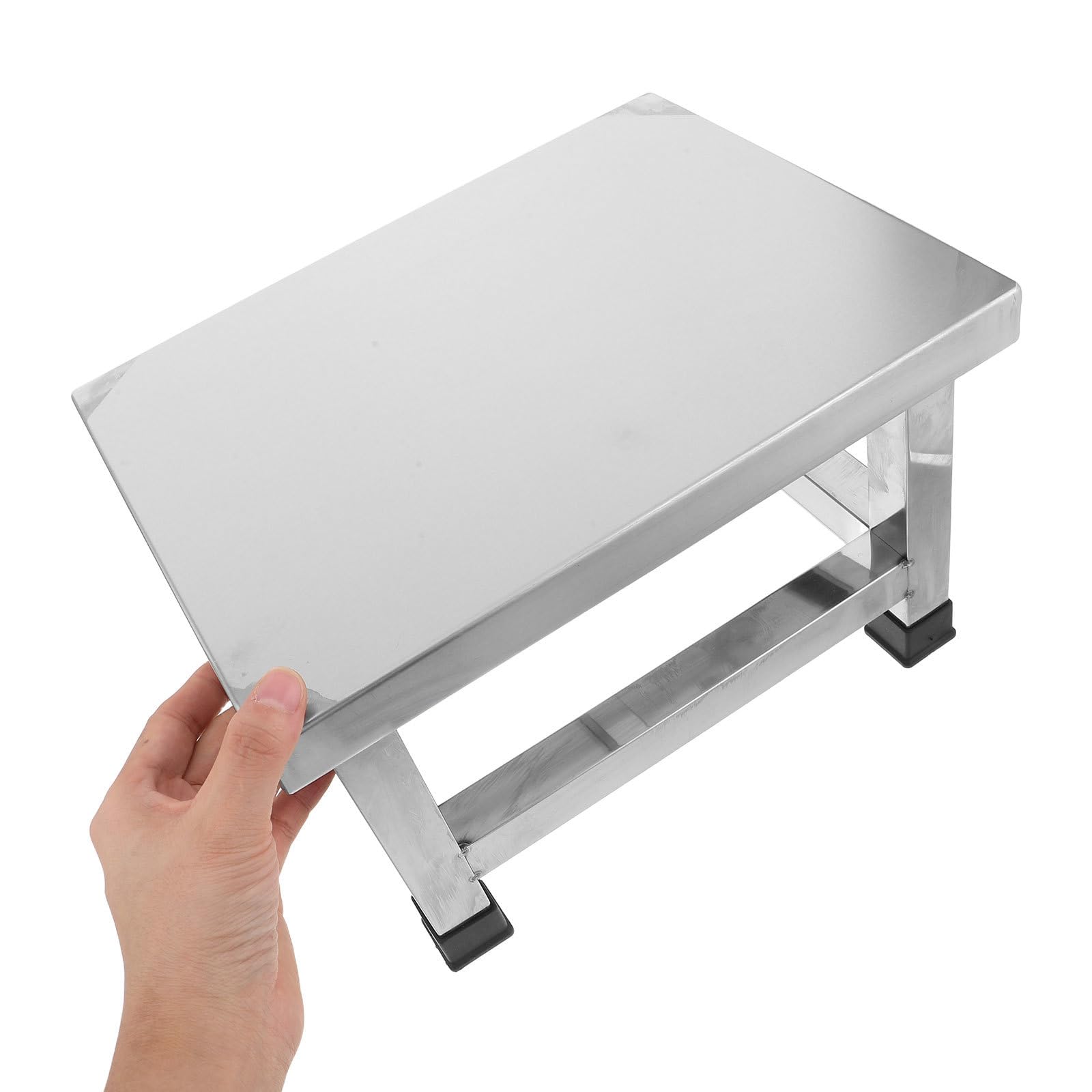 Sgabello da doccia in acciaio inox con base antiscivolo - Sgabello da bagno alto 9,8'', poggiapiedi compatto per cucina e bagno - Panca da laboratorio impermeabile per sedersi