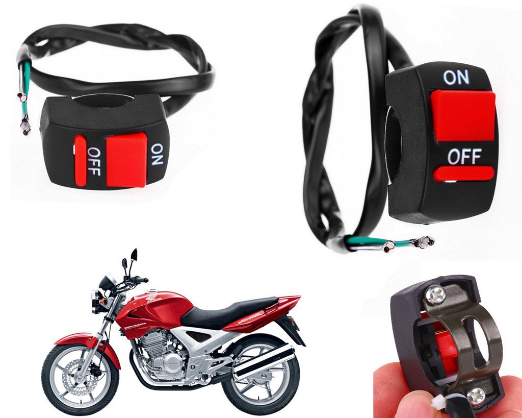 Auto Pearl Bike Fog Lamp Switch, Fog Light Switch Handle Bar Switch Bikes Fits 7/8" for - CBX Twister