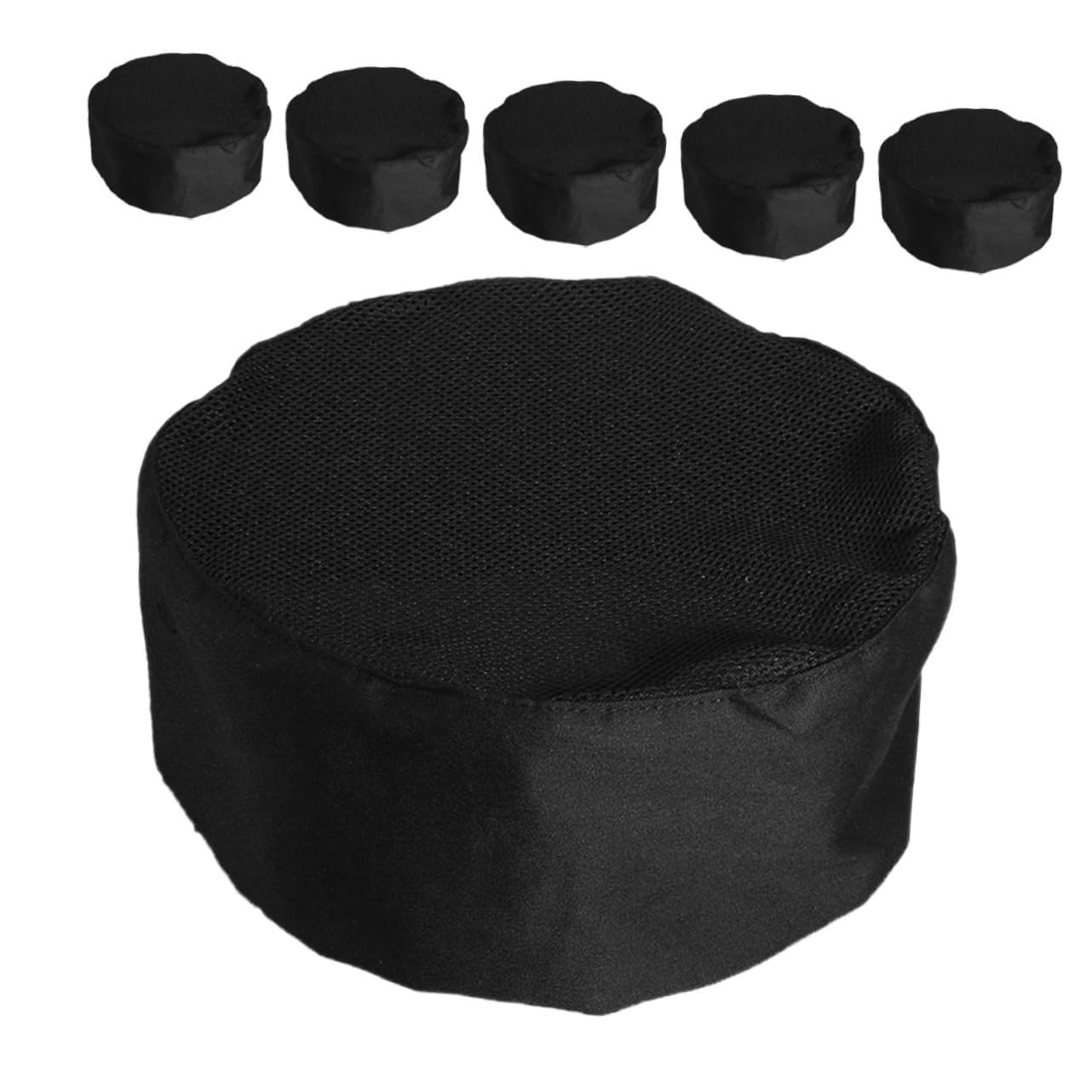 OUNONA 6piezas Gorro De Chef Negro Ajustable Transpirable Malla Superior para Repostería Sushi o Cocina Casera Unisex para Hombres y Mujeres