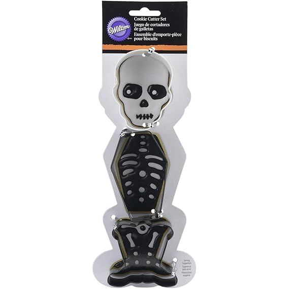 Wilton 2308-0240 3 Piece Skeleton Cookie Cutter Set, Assorted