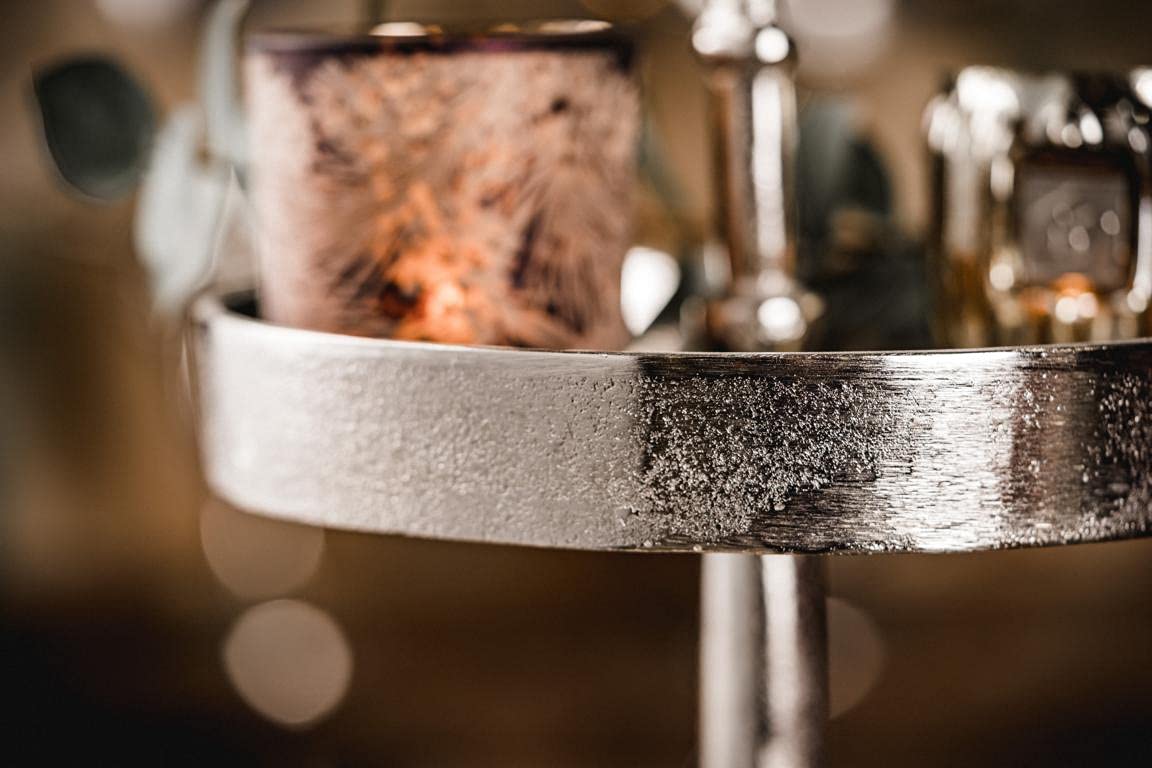 Etagere Lilie 2-Stöckig Dekoteller Schale Deko Dekoration - Servierplatte Groß aus Metall Aluminium - Silber Luxus - Tischdeko Hochzeit - Weihnachtsdeko für Wohnzimmer, Esszimmer oder Küche - 57 cm
