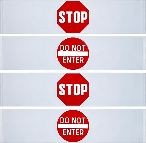 Peryiter 2 carteles de seguridad para protección de puerta, 50 x 12 pulgadas, combinación de doble cara, letrero de no entrar para dormitorio, tira
